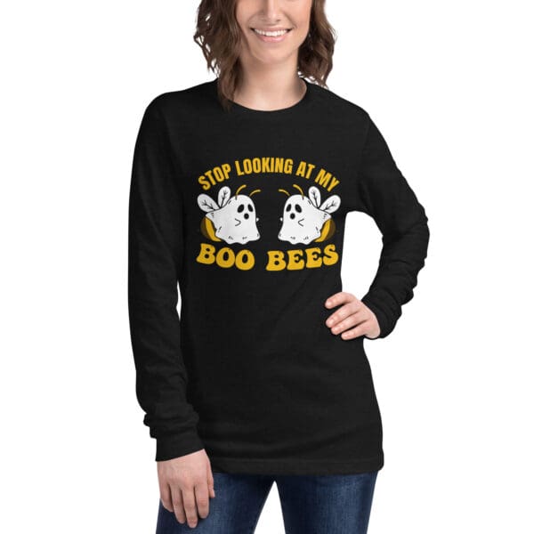 Stop Looking at my Boo Bee's Women's Long Sleeve T-Shirt - Image 2