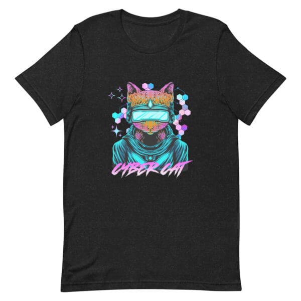 Cyber Cat Synthwave Men's Premium T-Shirt - Image 2