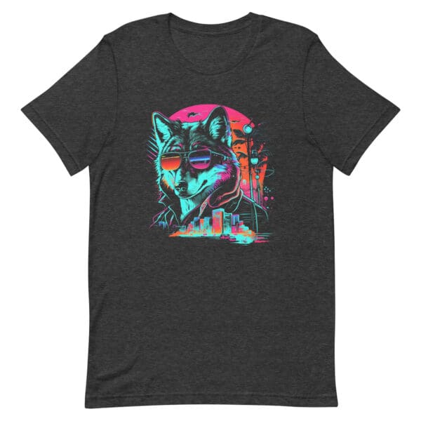 Synthwave Wolf Men's Premium T-Shirt - Image 5