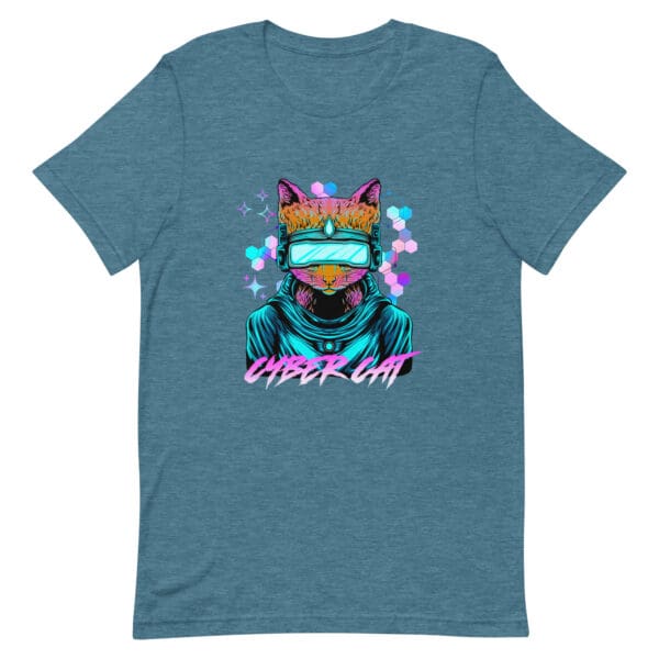 Cyber Cat Synthwave Men's Premium T-Shirt - Image 7