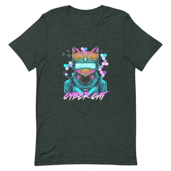 Cyber Cat Synthwave Men's Premium T-Shirt - Image 5