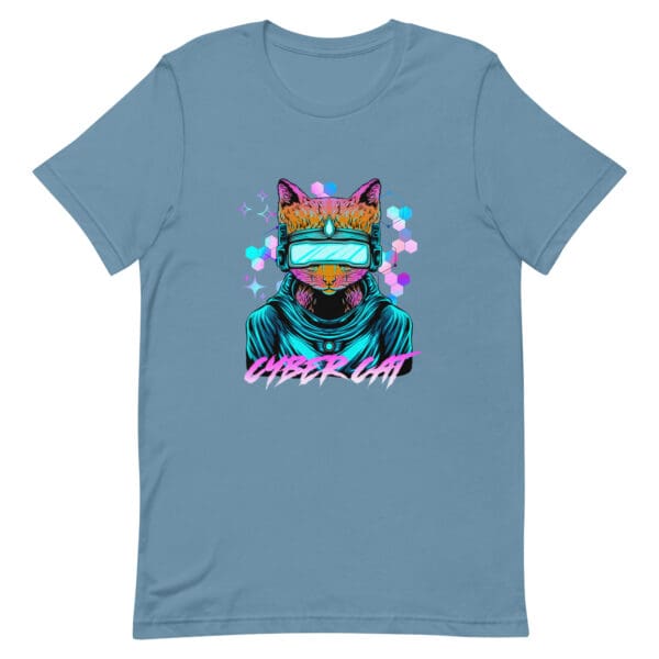Cyber Cat Synthwave Men's Premium T-Shirt - Image 9
