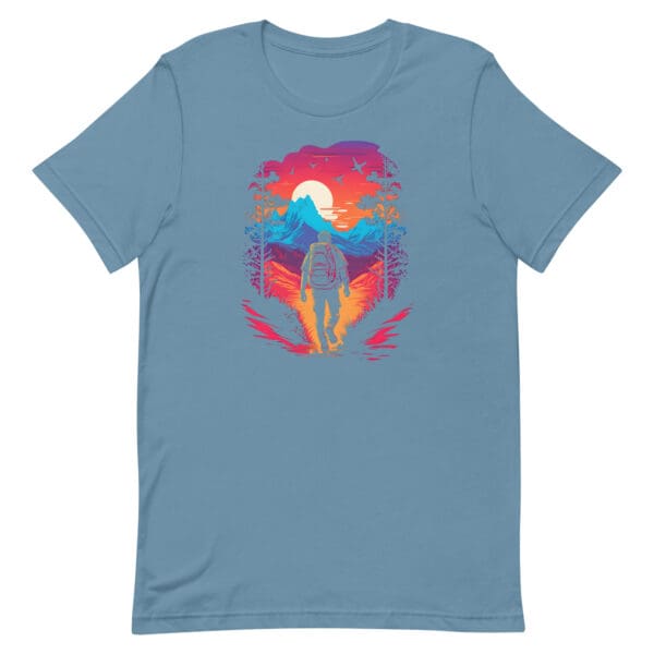 Synthwave Hiking Men's Premium T-Shirt - Image 9