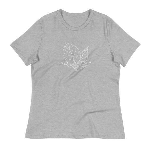 Hand Drawn Tropical Leaf Women's Neutral Relaxed T-Shirt - Image 7