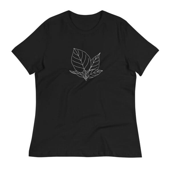Hand Drawn Tropical Leaf Women's Neutral Relaxed T-Shirt - Image 3