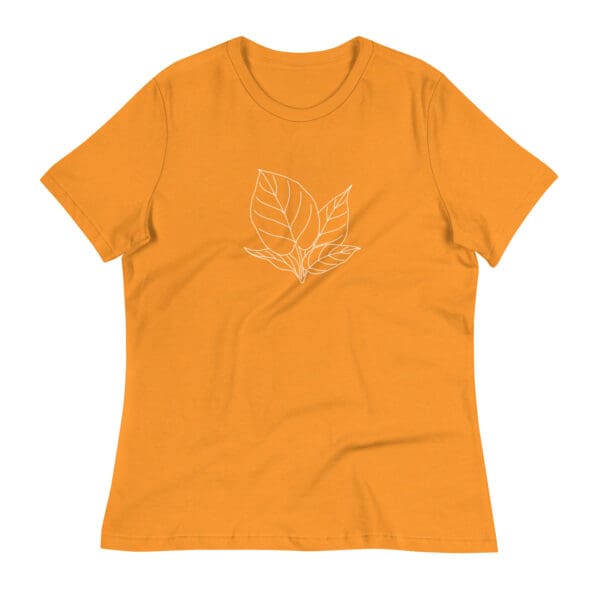 Hand Drawn Tropical Leaf Women's Neutral Relaxed T-Shirt - Image 6