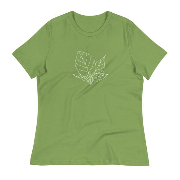 Hand Drawn Tropical Leaf Women's Neutral Relaxed T-Shirt - Image 5