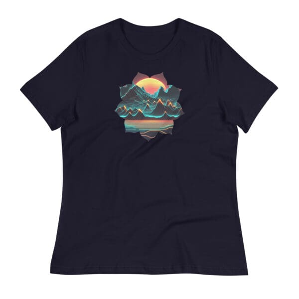 Synthwave Flower Women's Relaxed T-Shirt - Image 2