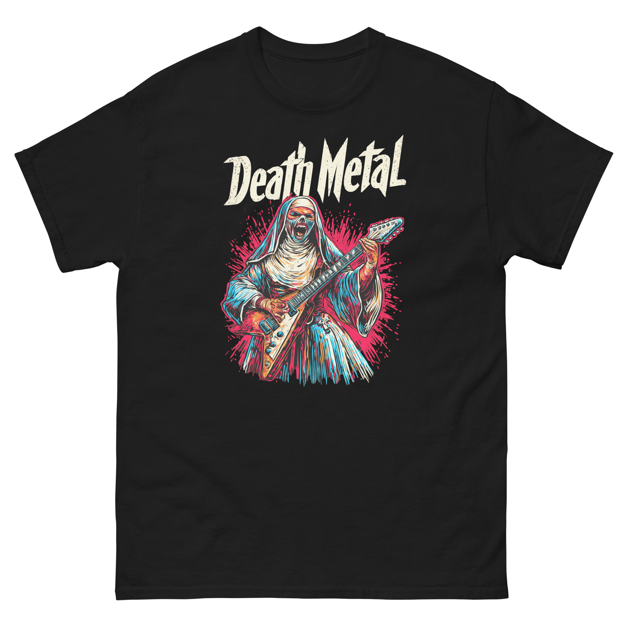 Death Metal Nun Metal Head Unisex classic tee
