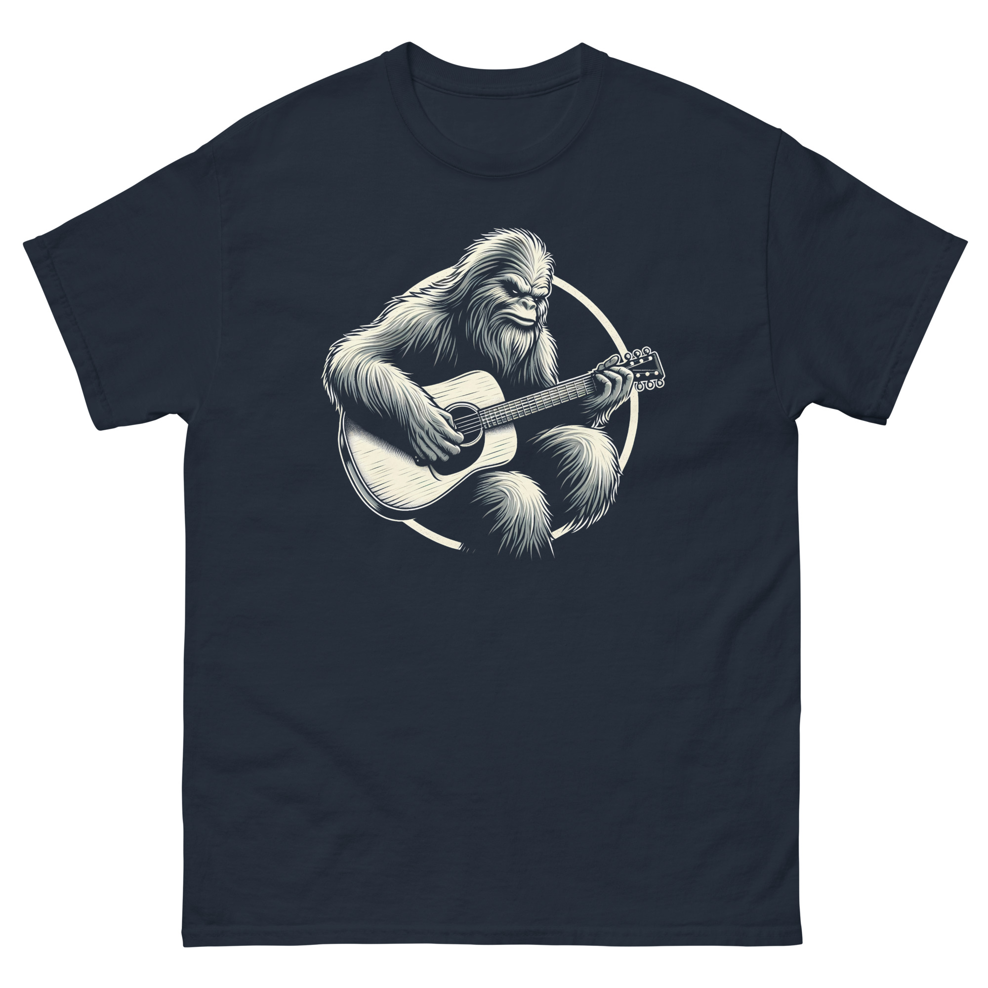 Bigfoot Playing an Acoustic Guitar Why NOT? Unisex classic tee